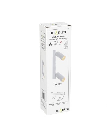 NAZARÉ * REGLETA Mini GU10 2L BLANCO